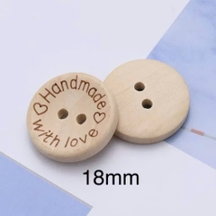 [Túi 5 cái] Cúc Gỗ Handmade With Love