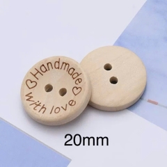 [Túi 5 cái] Cúc Gỗ Handmade With Love