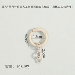 [Set 5 cái] Móc Khóa Tròn Màu Pastel Kèm Dây Xích