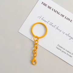 [Set 5 cái] Móc Khóa Tròn Màu Pastel Kèm Dây Xích