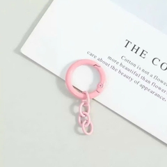 [Set 5 cái] Móc Khóa Tròn Màu Pastel Kèm Dây Xích