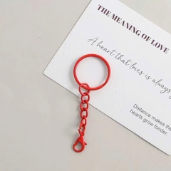 [Set 5 cái] Móc Khóa Tròn Màu Pastel Kèm Dây Xích