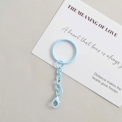 [Set 5 cái] Móc Khóa Tròn Màu Pastel Kèm Dây Xích