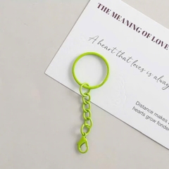 [Set 5 cái] Móc Khóa Tròn Màu Pastel Kèm Dây Xích