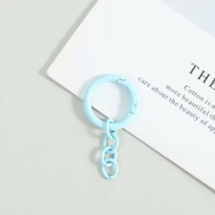 [Set 5 cái] Móc Khóa Tròn Màu Pastel Kèm Dây Xích