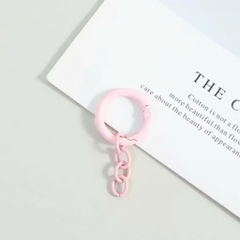 [Set 5 cái] Móc Khóa Tròn Màu Pastel Kèm Dây Xích