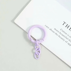 [Set 5 cái] Móc Khóa Tròn Màu Pastel Kèm Dây Xích