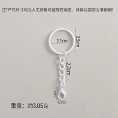 [Set 5 cái] Móc Khóa Tròn Màu Pastel Kèm Dây Xích