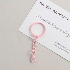 [Set 5 cái] Móc Khóa Tròn Màu Pastel Kèm Dây Xích