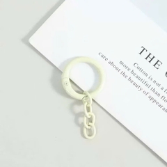 [Set 5 cái] Móc Khóa Tròn Màu Pastel Kèm Dây Xích