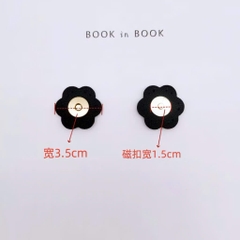 Nút hít gài hình hoa chất liệu da PU 15mm (tính cả hoa 35mm)