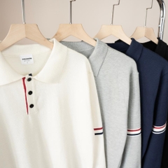 Áo Polo Nam Tay Dài LUMIX Chất Liệu Vải Dệt Kim Phối Sọc Cao Cấp, Classic, Sang Trọng - LUCIINON