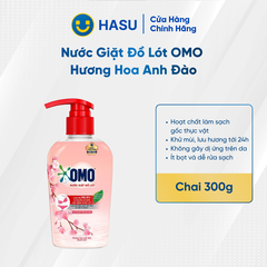 Nước giặt Đồ Lót Omo Hương Hoa Anh Đào Thanh Lịch diệt sạch vi khuẩn và an toàn cho da tay, chai 300g