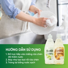 Nước rửa chén Sutiki hương trà xanh 400g