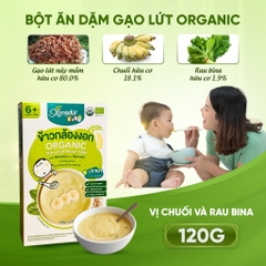 Bột ăn dặm Gạo lứt Organic Xongdur Baby vị Chuối và Bí ngô 120G