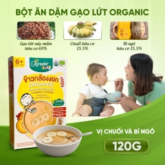 Bột ăn dặm Gạo lứt Organic Xongdur Baby vị Chuối và Bí ngô 120G