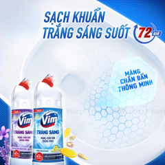VIM trắng sáng Lavender và than hoạt tính 870ml
