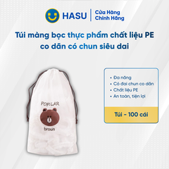 Túi màng bọc thực phẩm có chun co giãn siêu dai bọc đồ ăn 100 cái chất liệu PE