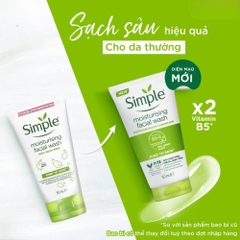 Sữa rửa mặt Simple tặng 1 nước tẩy trang (DA THƯỜNG)