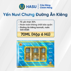 Yến Nuvi chưng đường ăn kiêng, HỘP QUÀ 70ML  - 6 hũ