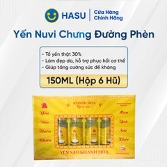 Yến Nuvi chưng đường phèn, HỘP QUÀ 150ML - 6 hũ