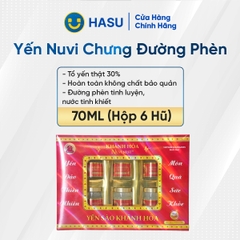 Yến Nuvi chưng đường phèn, HỘP QUÀ 70ML  - 6 hũ