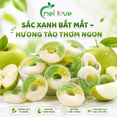 Kẹo Dẻo Vị Táo Vòng Tròn, Dẻo Dai, Hương Táo Thơm Mát, Kẹo Ăn Vặt Hình Vòng Tròn Cho Bé & Gia Đình