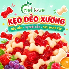 Kẹo Dẻo Xương Hương Trái Cây, Dẻo Mềm, Tạo Hình Chiếc Xương Độc Đáo, Kẹo Ăn Vặt Cho Bé & Gia Đình