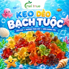 Kẹo Dẻo Bạch Tuộc Hương Trái Cây, Dẻo Dai, Tạo Hình Bạch Tuộc Đáng Yêu, Kẹo Ăn Vặt Cho Bé & Gia Đình