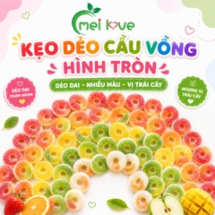 Kẹo Dẻo Cầu Vồng Hình Tròn Hương Trái Cây, Dẻo Dai, Nhiều Màu Sắc, Kẹo Ăn Vặt Cho Bé & Gia Đình
