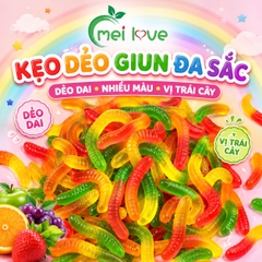 Kẹo Dẻo Giun Đa Sắc Hương Trái Cây, Dẻo Dai, Nhiều Màu Sắc, Kẹo Ăn Vặt Cho Bé & Gia Đình
