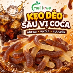 Kẹo Dẻo Sâu Vị Coca, Dẻo Dai, Hương Vị Cola Đậm Đà, Kẹo Ăn Vặt Hình Con Sâu Cho Bé & Gia Đình