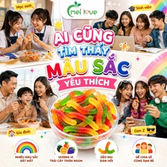 Kẹo Dẻo Giun Đa Sắc Hương Trái Cây, Dẻo Dai, Nhiều Màu Sắc, Kẹo Ăn Vặt Cho Bé & Gia Đình