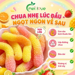 Kẹo Dẻo Con Sâu Lớn Bọc Đường Chua Ngọt, Dẻo Dai, Hương Trái Cây, Kẹo Ăn Vặt Cho Bé & Gia Đình