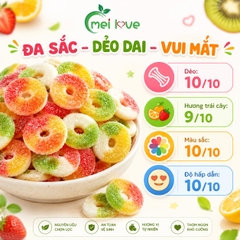 Kẹo Dẻo Cầu Vồng Hình Tròn Hương Trái Cây, Dẻo Dai, Nhiều Màu Sắc, Kẹo Ăn Vặt Cho Bé & Gia Đình