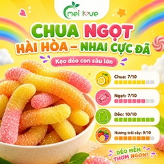 Kẹo Dẻo Con Sâu Lớn Bọc Đường Chua Ngọt, Dẻo Dai, Hương Trái Cây, Kẹo Ăn Vặt Cho Bé & Gia Đình