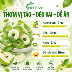 Kẹo Dẻo Vị Táo Vòng Tròn, Dẻo Dai, Hương Táo Thơm Mát, Kẹo Ăn Vặt Hình Vòng Tròn Cho Bé & Gia Đình