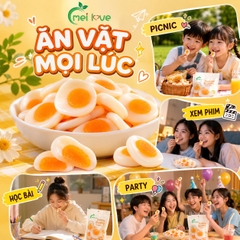 Kẹo Dẻo Trứng Rán Hương Trái Cây, Dẻo Mềm, Tạo Hình Trứng Ốp La, Kẹo Ăn Vặt Cho Bé & Gia Đình