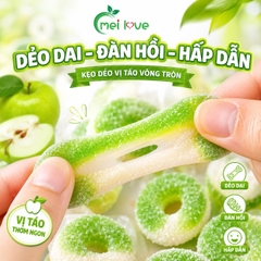 Kẹo Dẻo Vị Táo Vòng Tròn, Dẻo Dai, Hương Táo Thơm Mát, Kẹo Ăn Vặt Hình Vòng Tròn Cho Bé & Gia Đình