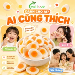 Kẹo Dẻo Trứng Rán Hương Trái Cây, Dẻo Mềm, Tạo Hình Trứng Ốp La, Kẹo Ăn Vặt Cho Bé & Gia Đình
