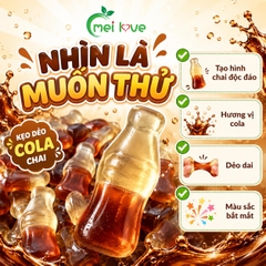 Kẹo Dẻo Chai Cola, Dẻo Dai, Hương Vị Cola Đậm Đà, Kẹo Hình Chai Ăn Vặt Cho Bé & Gia Đình