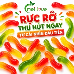Kẹo Dẻo Giun Đa Sắc Hương Trái Cây, Dẻo Dai, Nhiều Màu Sắc, Kẹo Ăn Vặt Cho Bé & Gia Đình