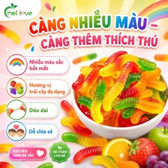 Kẹo Dẻo Giun Đa Sắc Hương Trái Cây, Dẻo Dai, Nhiều Màu Sắc, Kẹo Ăn Vặt Cho Bé & Gia Đình