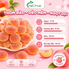 Kẹo Dẻo Đào Bọc Đường Hương Đào, Dẻo Mềm, Phủ Đường Hấp Dẫn, Kẹo Ăn Vặt Cho Bé & Gia Đình