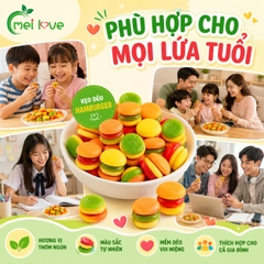 Kẹo Dẻo Hamburger Hương Trái Cây – Dẻo Mềm, Tạo Hình Hamburger Mini, Kẹo Ăn Vặt Cho Bé & Gia Đình
