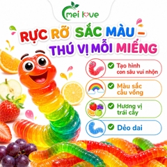 Kẹo Dẻo Sâu Cầu Vồng Hương Trái Cây, Dẻo Dai, Nhiều Màu Sắc, Kẹo Ăn Vặt Cho Bé & Gia Đình