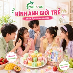 Kẹo Dẻo Nhân Trái Cây Lên Men Chua Ngọt, Nhân Sốt Mềm Tan, Ăn Vặt Lạ Miệng Cho Văn Phòng