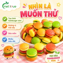 Kẹo Dẻo Hamburger Hương Trái Cây – Dẻo Mềm, Tạo Hình Hamburger Mini, Kẹo Ăn Vặt Cho Bé & Gia Đình
