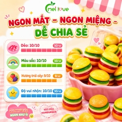 Kẹo Dẻo Hamburger Hương Trái Cây – Dẻo Mềm, Tạo Hình Hamburger Mini, Kẹo Ăn Vặt Cho Bé & Gia Đình