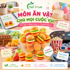 Kẹo Dẻo Hamburger Hương Trái Cây – Dẻo Mềm, Tạo Hình Hamburger Mini, Kẹo Ăn Vặt Cho Bé & Gia Đình